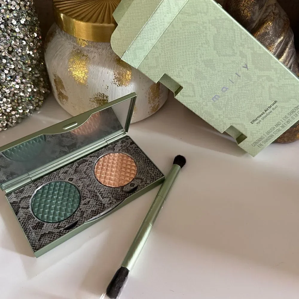 Mally Effortless Airbrush Eyeshadow Duo-Forest/Champagne with Brush (New…